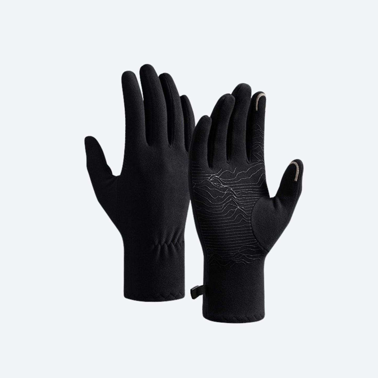 Frost Wanderhandschuh – Doppelter Fleece-Thermohandschuh mit Silikon-Anti-Rutsch-Palm, Touchscreen-kompatible Fingerspitzen & Elastische Bündchen für Winterwandern, Klettern & Kaltwetter-Commutes – ChillCarve EU